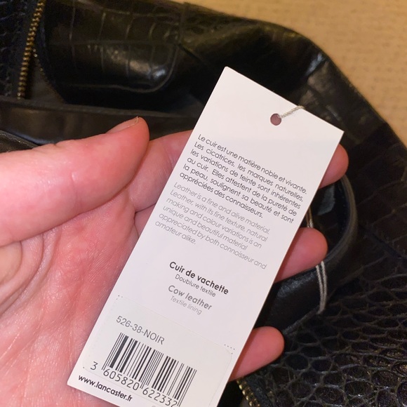 lancaster paris black cow leather handbag - Picture 4 of 4